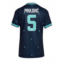Stroje piłkarskie Niemcy Aleksandar Pavlovic #5 Koszulka Wyjazdowej dla damskie MŚ 2026 Krótki Rękaw